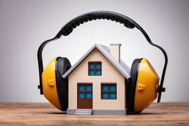 house with headphones on