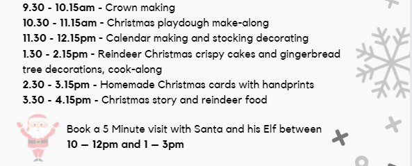 christmas fun day schedule