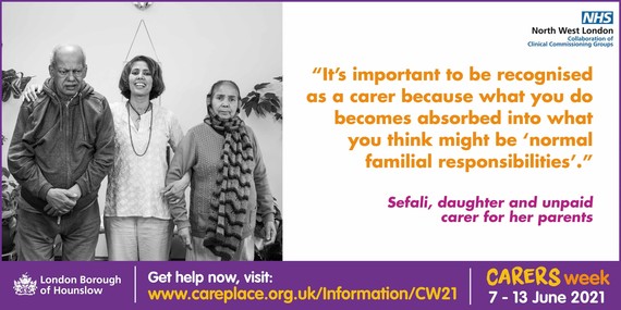 Sefali, daughter and unpaid carer for her parents, Carers Week 2021
