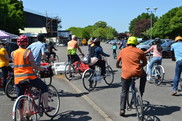 Picture of residents enjoying cycle hub day at Hanworth Leisure Centre