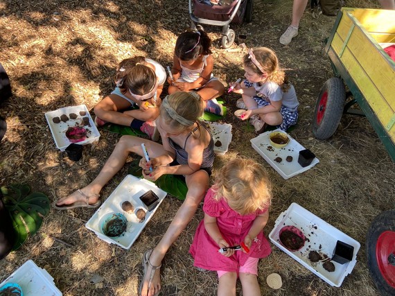 Children painting in Boston Manor Park