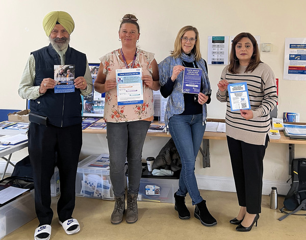 Vaccination Station: Cllr Samia Chaudhary joins the team at a special vaccination session at the Sri Guru Singh Sabha Gurdwara in Hounslow. 