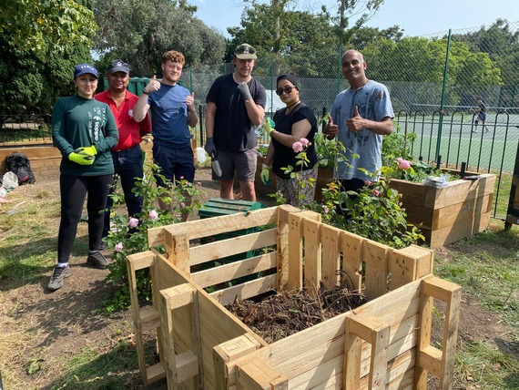 Residents taking part in a pop up gardening session