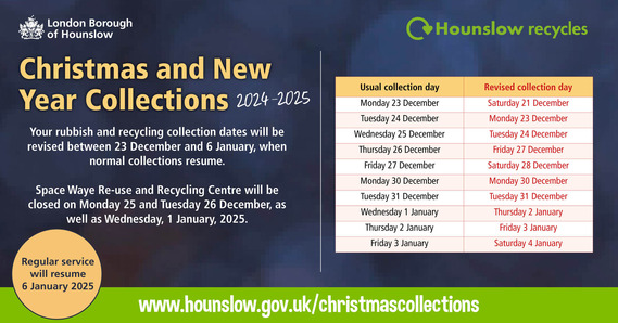 Bin collections christmas