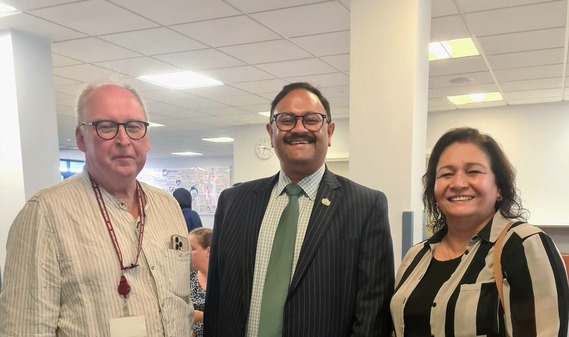 Cllr Rajawat and Cllr Grewal at cranford college