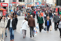 Photo of high street crowd