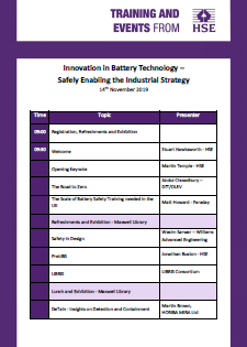 HSE Battery Event Timetable