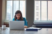 female worker on laptop