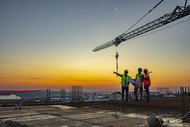 construction workers skyline