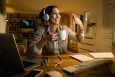 female employee working at home