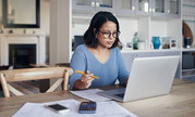 woman working at home