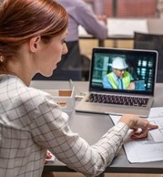 female worker on computer