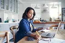 female working from home