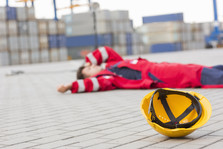 Man lying on the floor after falling