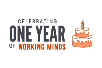 Working Minds 1 year anniversary graphic 