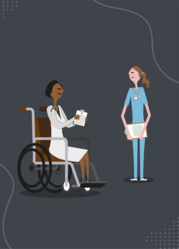 animated graphic of health and social care workers