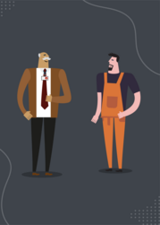 animated graphic of engineering and manufacturing workers