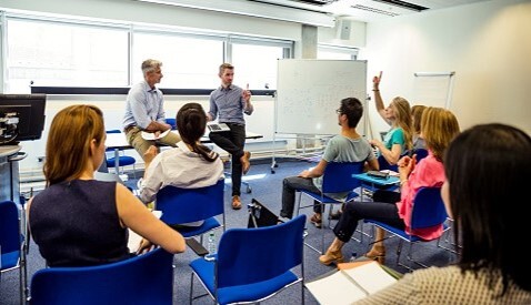 Image of training delegates being taught in a classroom setting