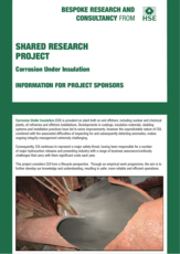 Cover of a brochure for a shared research project on corrosion under insulation