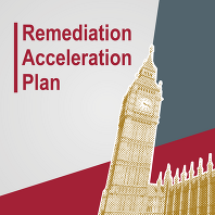 Remediation acceleration plan text with image of big ben clock