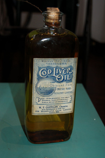 Cod liver oil bottle