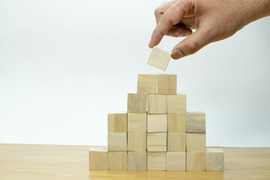 Building blocks forming a pyramid