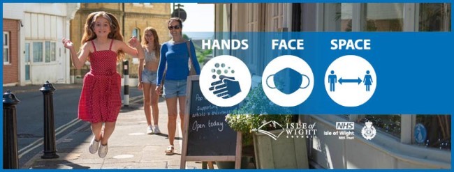 Hands. Face. Space. Coronavirus (COVID-19) campaign graphic.
