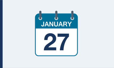 Calendar displaying the date 27 January