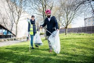Islington residents picking up litter in local park