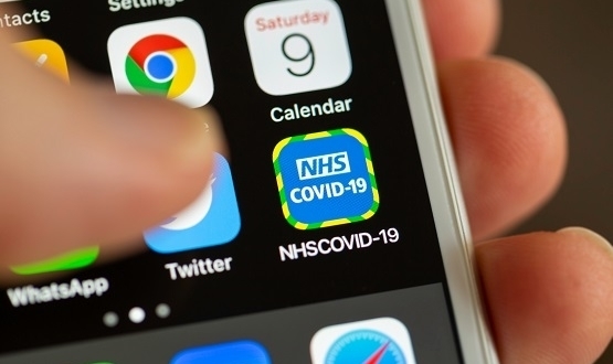 NHS contract tracing app on mobile phone