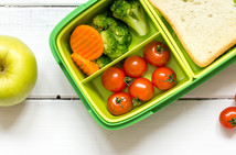 Sandwiches, fruit and vegetables