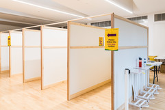 Booths at a test site