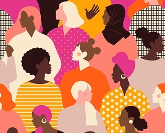 A diverse group of women on International Women's Day