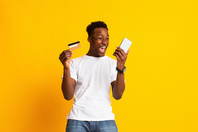 Man winning a voucher