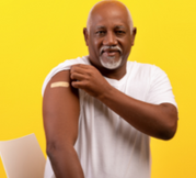 Middle-aged person getting a vaccine