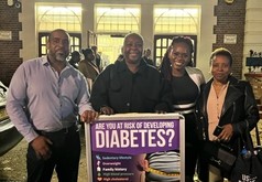 Staff and councillors at community testing for diabetes