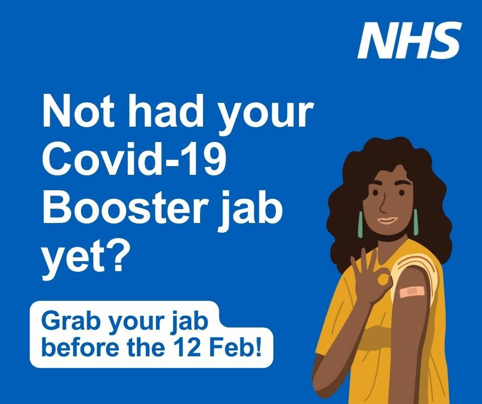 Not had your Covid-19 booster jab yet, then it is your last chance before 12 February.