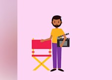 Animated man holding a clipboard