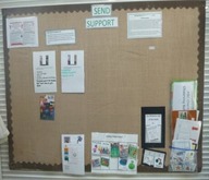 A display board containing written information
