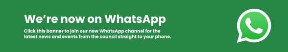 Banner with text saying "We're now on WhatsApp. Clicking this banner to join our new WhatsApp channel for the latest news"