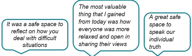 graphic of quotes from workshop participants