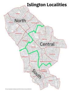 Map of Islington's three localities