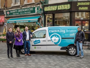 Cllrs with electric vehicle in Brixton