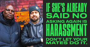 On street harassment campaign flyer