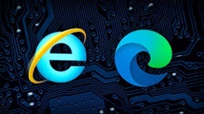 internet explorer and edge logos