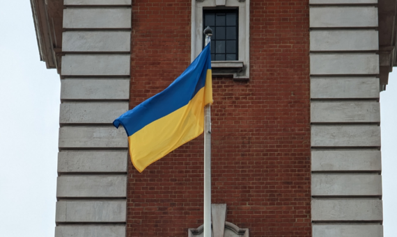 Ukrainian flag flying at Lambeth Town Hall