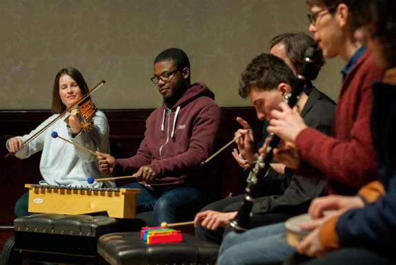 young people playing music 