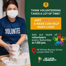 UK Latin volunteering poster