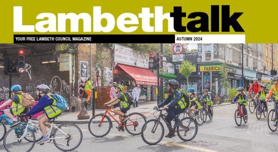 Lambeth Talk front cover children cycling in Lambeth