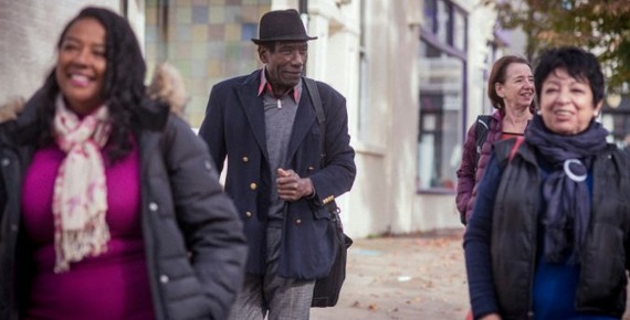 Older people walking on street